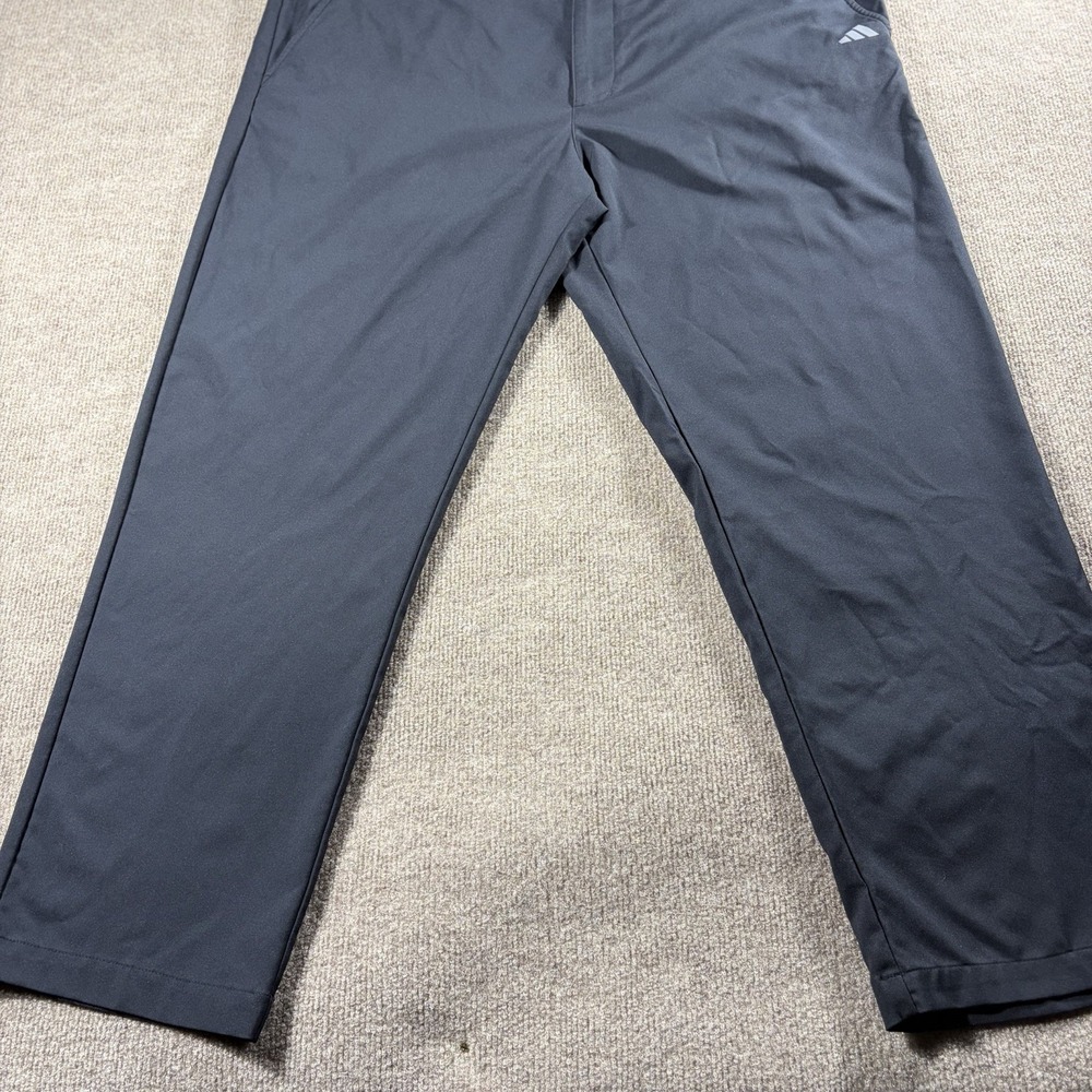 Adidas Pants Performance Black Mens Size 40x 30 Golf Casual Logo Pockets Stretch - Picture 3 of 9